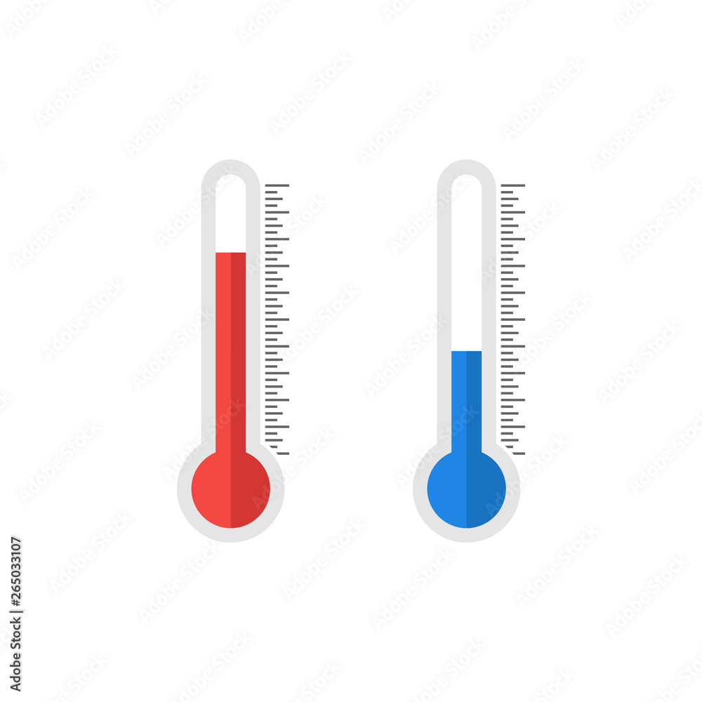Thermometer icon. Icon hot or cold in flat style. Vector Thermometer icon. Icon hot or cold in flat style. Vector