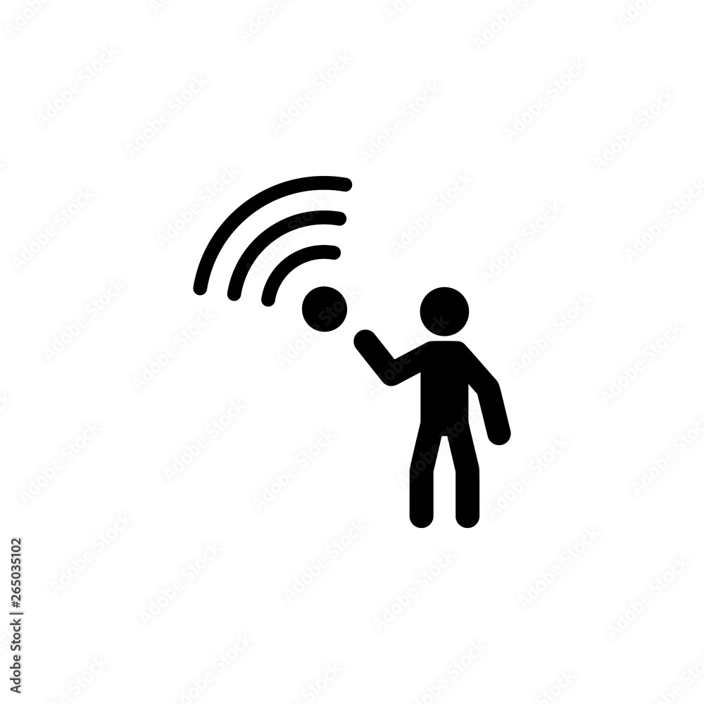 Man and Wi-fi icon. Simple glyph, flat vector of technology with people icons for UI and UX, website or mobile application Man and Wi-fi icon. Simple glyph, flat vector of technology with people icons for UI and UX, website or mobile application