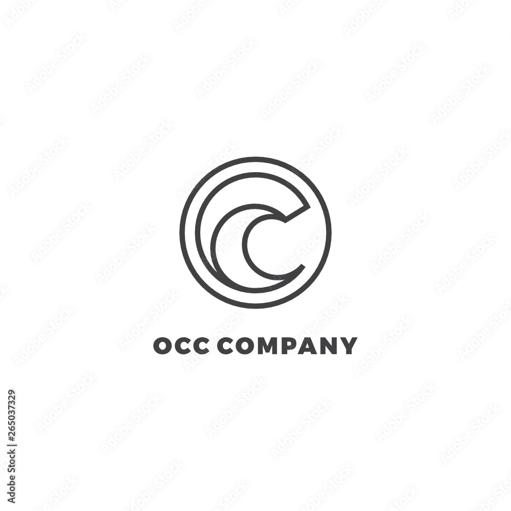 Abstract Initial letter O C typography logo design illustration Inspiration custom logo design vector