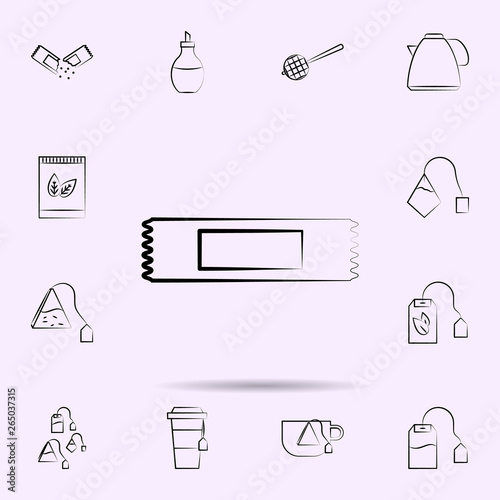 Sugar, disposable bag icon. Universal set of tea for website design and development, app development