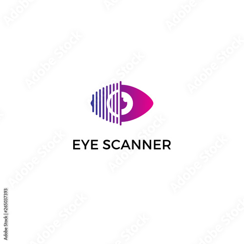 Abstract Diagnostic scanner eyes logo design inspiration custom logo design vector illustration