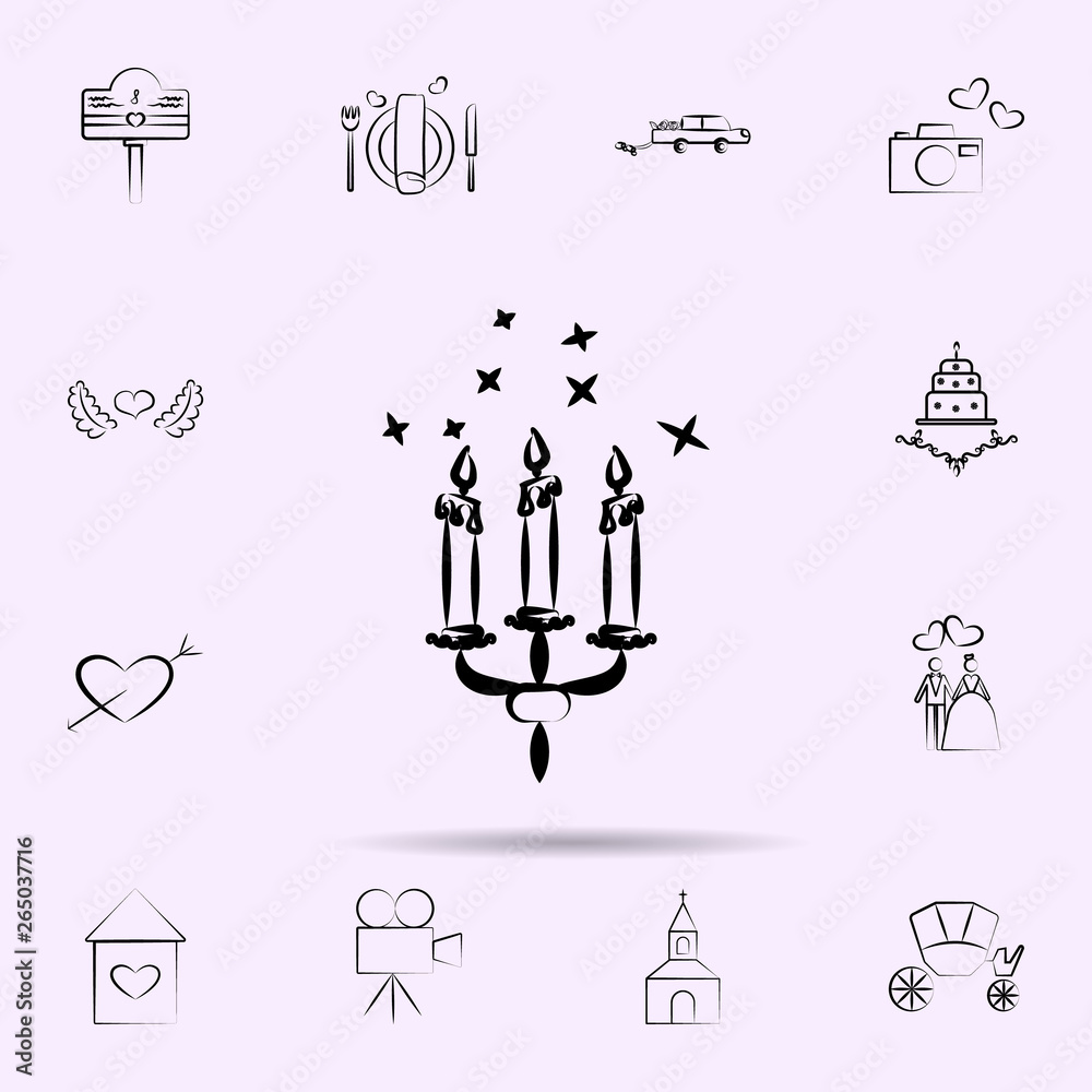 Wedding candles icon. Universal set of wedding for website design and development, app development