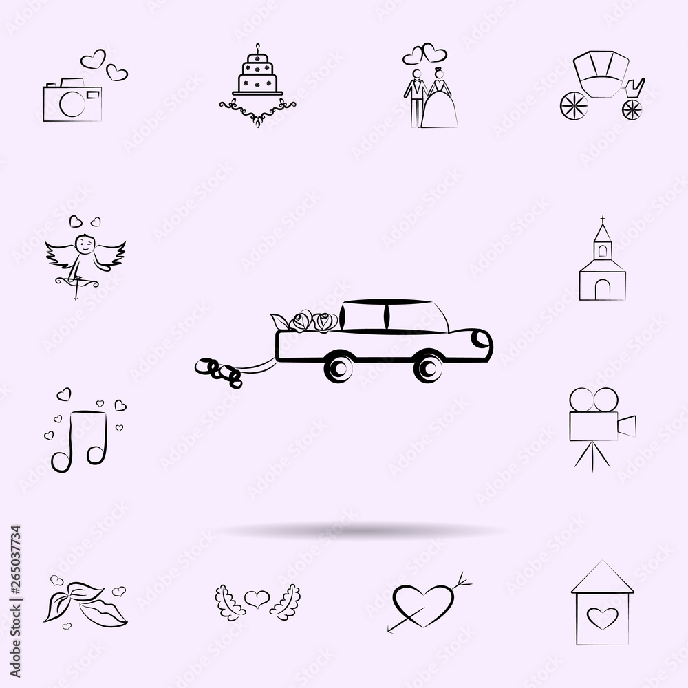 Wedding car icon. Universal set of wedding for website design and development, app development