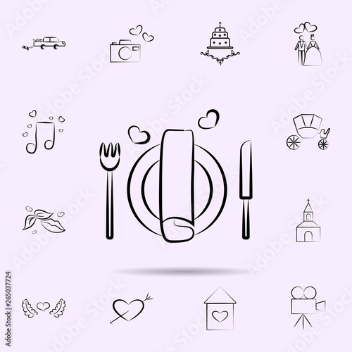 Wedding table icon. Universal set of wedding for website design and development, app development