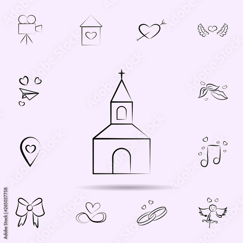 Church icon. Universal set of wedding for website design and development, app development