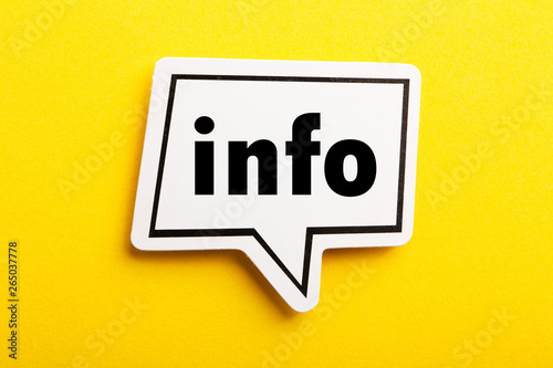 Info Speech Bubble Isolated On Yellow Background