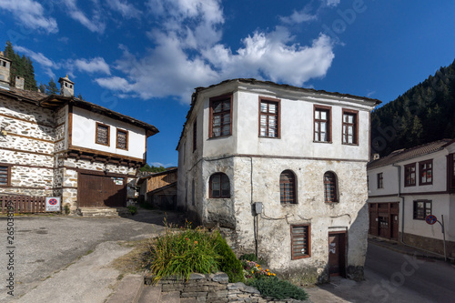 Fototapeta Naklejka Na Ścianę i Meble -  Nineteenth century houses in historical town of Shiroka Laka, Smolyan Region, Bulgaria