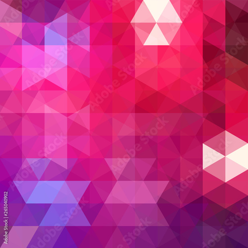 Background made of pink  purple triangles. Square composition with geometric shapes. Eps 10