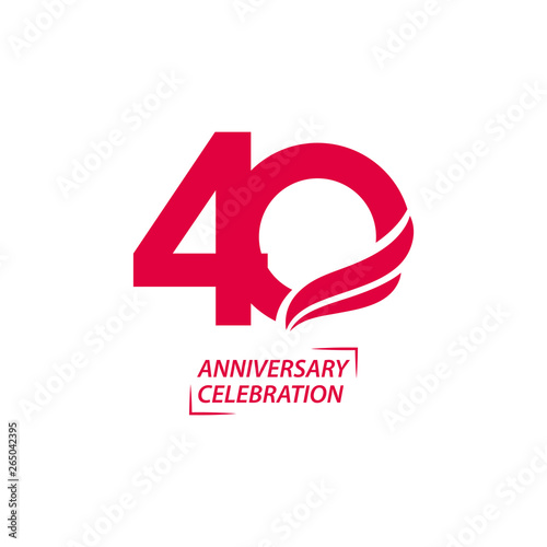 40 Year Anniversary Celebration Vector Template Design Illustration