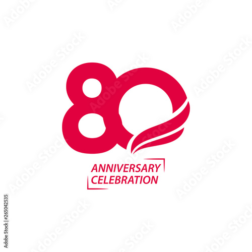 80 Year Anniversary Celebration Vector Template Design Illustration