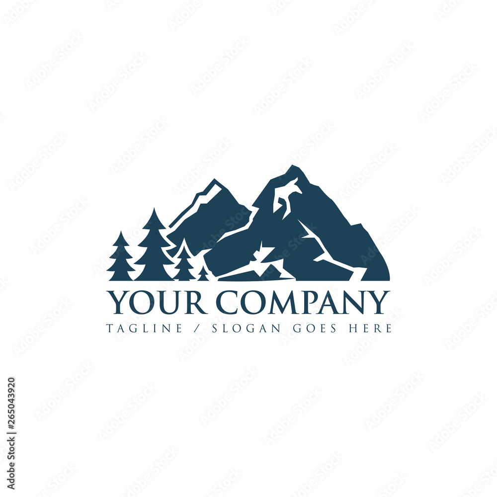 Mountain Logo Template. Vector Illustrator - Vector 