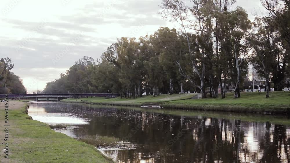 The Pergamino River in Pergamino City located at the North of the Province of Buenos Aires, Argentina, South America.  