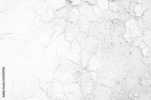 White Grunge Peeling Painted Concrete Wall Texture Background.