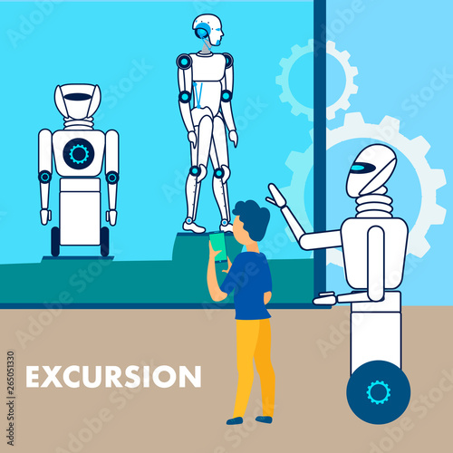 Robotics Museum Excursion Flat Poster Template