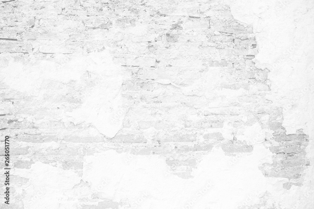 Old White Brick Wall Texture Background.