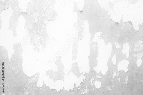 White Peeling Concrete Wall Texture Background.