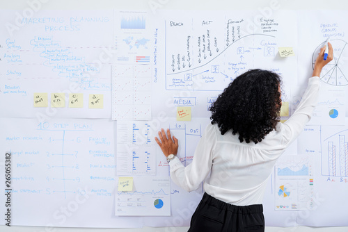 фотографія Woman drawing diagram on whiteboard
