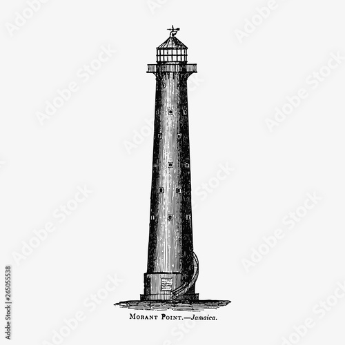 Lighthouse vintage drawing