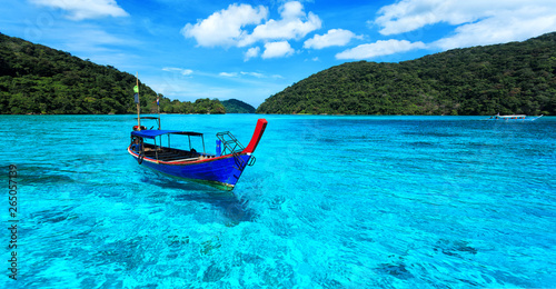 Tourist long tail boat on t...