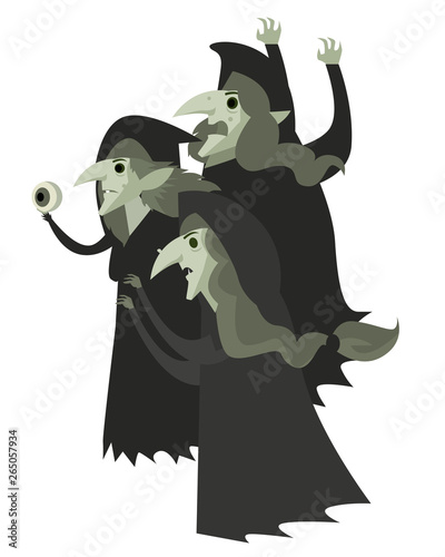 three old greek mythology sisters with one eye