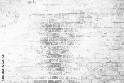 White Grunge Brick Wall Texture Background.