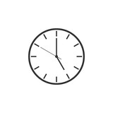 Clock icon isolated. Flat design. Vector Illustration