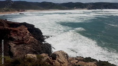 Big waves, Beautiful and cinematic view at vicentina coast, algarve