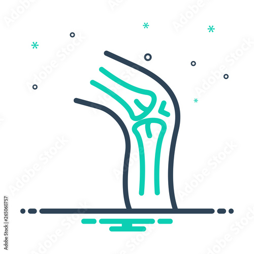 Mix line icon for cartilage