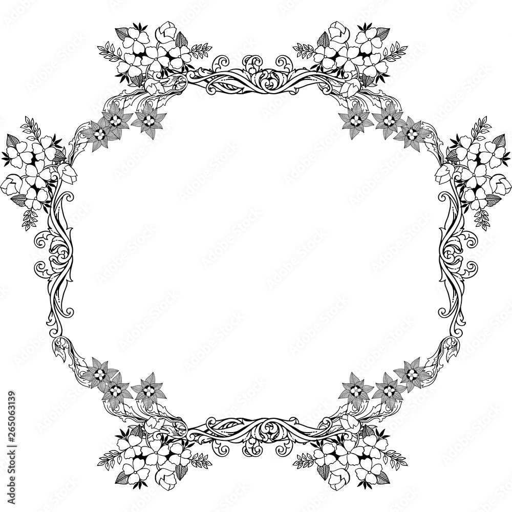 Vector illustration invitation card with wreath frame Vector illustration invitation card with wreath frame