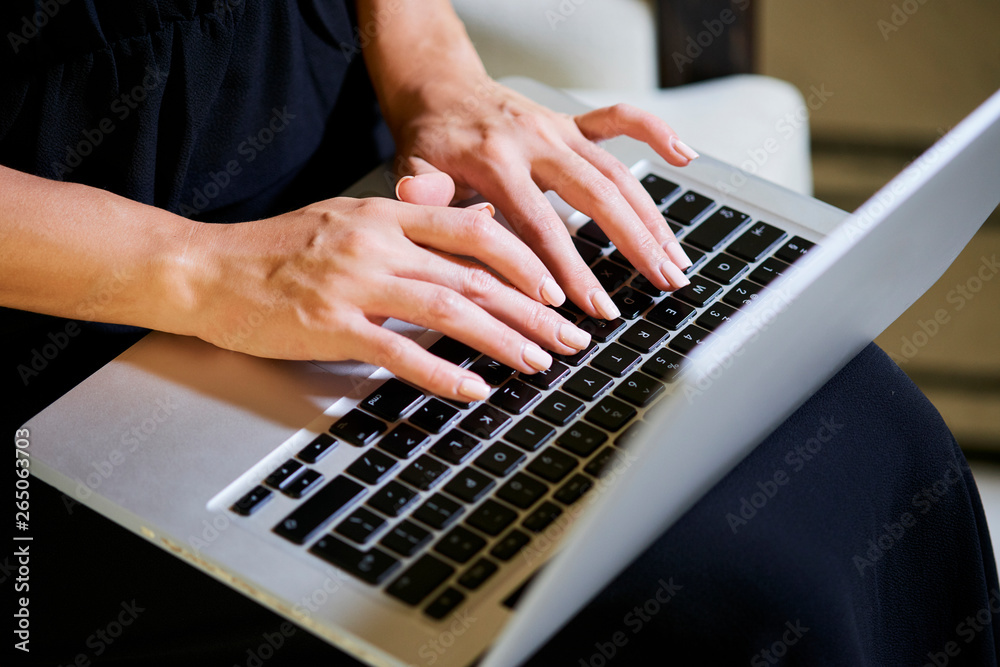 Woman writing email Woman writing email