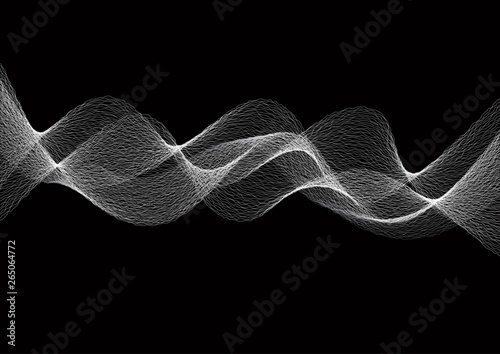 wave curved on black background