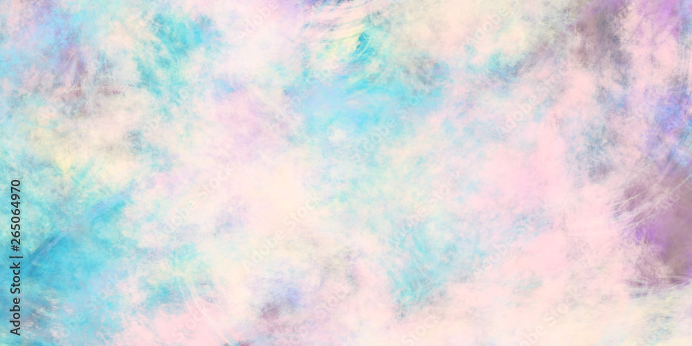 Abstract fantastic blue and rose clouds. Colorful fractal background. Digital art. 3d rendering.