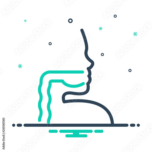 Mix line icon for pharynx esophagus