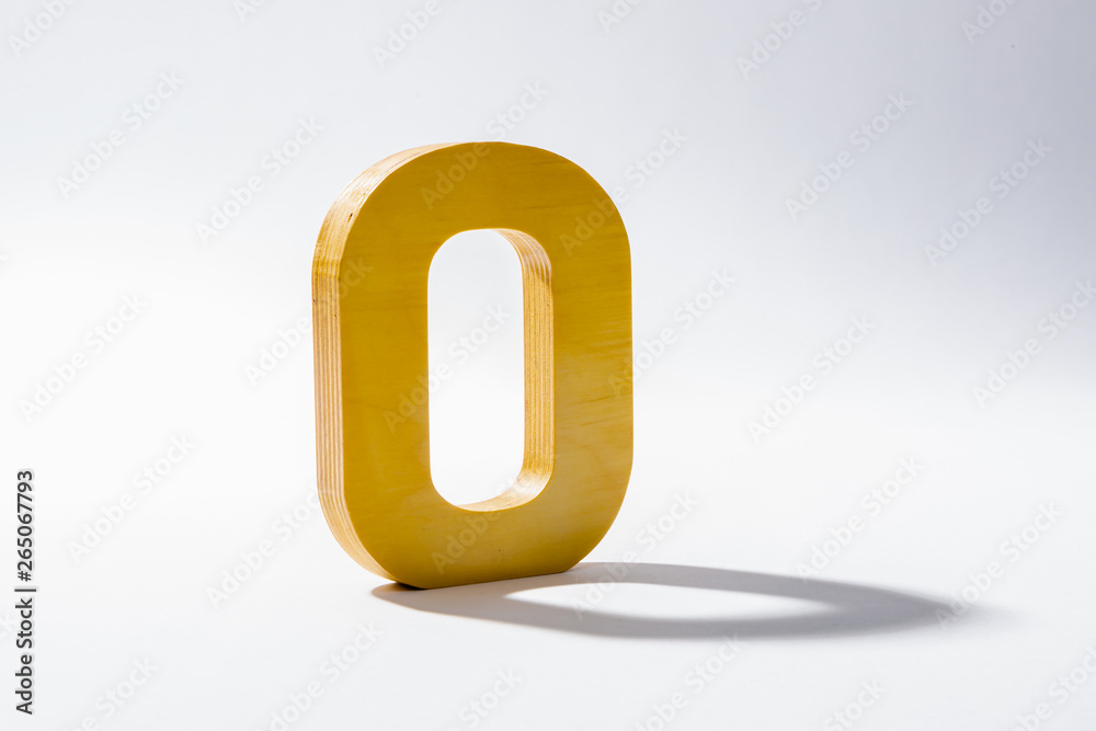 Wooden Alphabet O and Shadow Reflection. Wooden Alphabet O and Shadow Reflection.