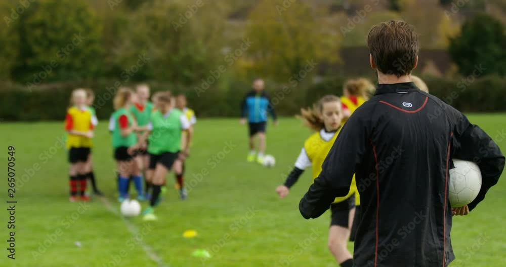 4K Soccer coach shouting & encouraging his players during training session 4K Soccer coach shouting & encouraging his players during training session