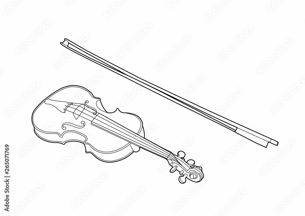 Obraz premium Drawing of a violin