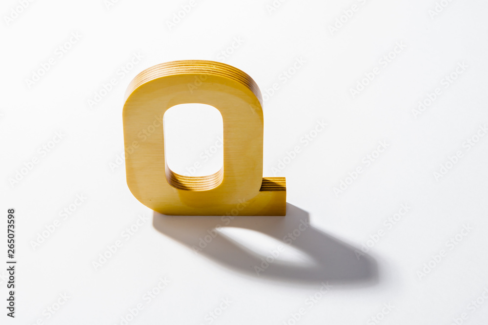 Wooden Alphabet Q and Shadow Reflection. Wooden Alphabet Q and Shadow Reflection.