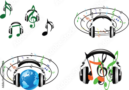 note musicali con strumenti