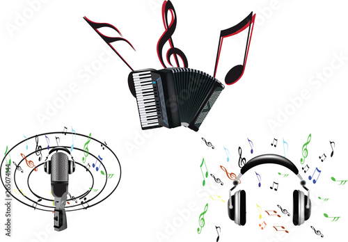 strumenti musicali con note 