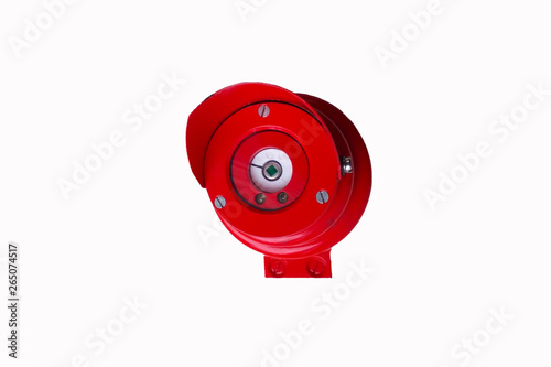 Fire or flame detector on white isolated background