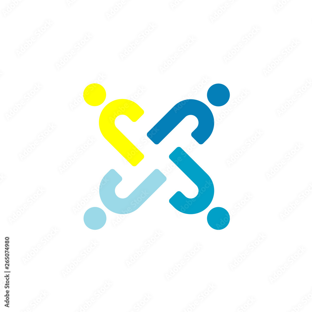 Flat People Logo Vector In Isolated White Background Flat People Logo Vector In Isolated White Background
