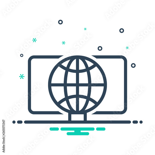 Mix line icon for web initiative 