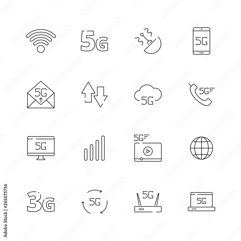 5g. Network icon free wireless safety technology cloud phone internet ...