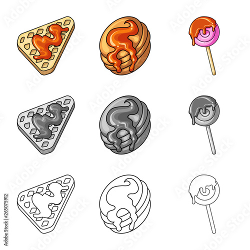 Isolated object of confectionery and culinary logo. Collection of confectionery and product stock vector illustration.