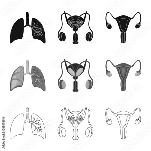 Isolated object of biology and scientific symbol. Set of biology and laboratory stock symbol for web.