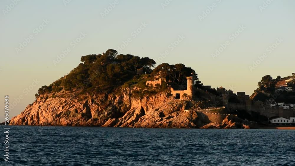 Sunrise in the small sea of Tossa de Mar