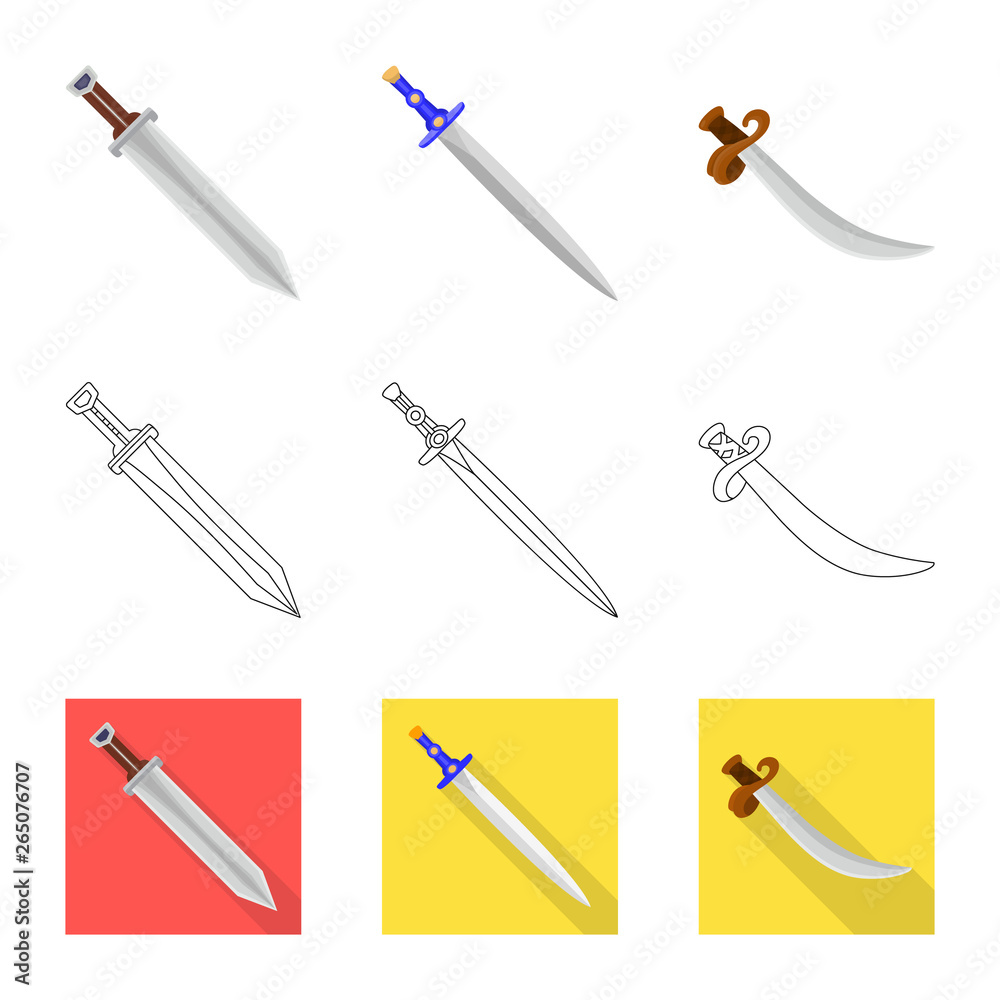 Vector illustration of game and armor symbol. Set of game and blade stock symbol for web. Vector illustration of game and armor symbol. Set of game and blade stock symbol for web.