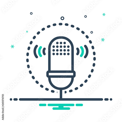 Mix line icon for voice recognition 