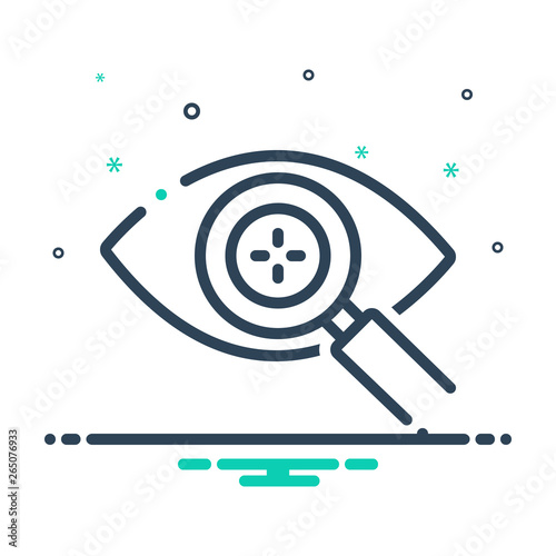 Mix line icon for eye detect 
