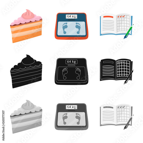 Vector design of diet and treatment  logo. Set of diet and medicine stock vector illustration.